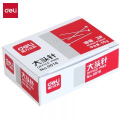 得力（deli） 0016 大头针 50g 盒装 大头针直别针 服装裁剪定位针 办公固定针