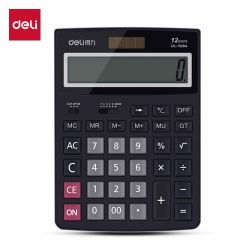 得力（deli） 1521A计算器12位大屏幕办公计算器桌面通用太阳能双电源计算机不带语音