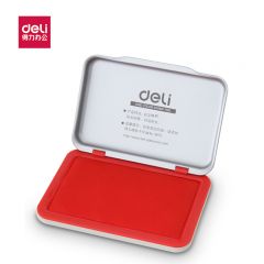 得力（deli） 9891 金属壳方形小号秒干印台(红色)办公用品财会用品