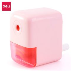 得力(deli) 学生可自动进笔卷笔刀削笔机/铅笔削笔器/削笔刀/转笔刀 学生文具 粉色71158