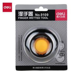 得力 9109湿手器 黑色（只）实用办公透明海绵缸 财务点钞湿手器
