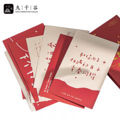 九千谷  明信片毕业励志贺卡 中国风红色浪漫祝福卡片留言卡 追光而上3308