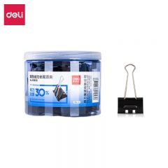 得力（deli） 24只41mm省力黑色长尾夹票夹 2号中号金属燕尾夹票据文件夹子 办公用品 24只/筒 大号8562S