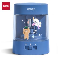 得力（deli） 68658A 电动卷笔刀刀芯升级省力耐用多功能削笔机/削笔器开学考试礼物 复古蓝