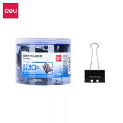 得力（deli） 12只50mm省力黑色长尾夹票夹 1#金属燕尾夹 办公用品 大号 12只/筒 8561S