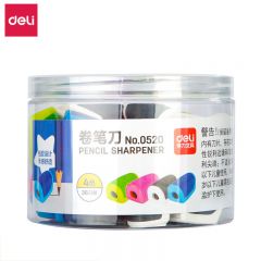 得力 0520卷笔刀(36只/桶)(混) 迷你削笔器儿童小学生用铅笔削笔刀便携式可爱金属小号