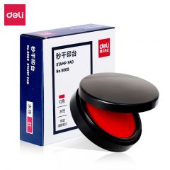 得力(deli)  圆形φ85mm秒干印台印泥 财务用品 红9869