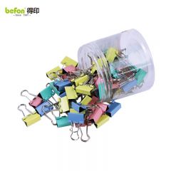 得印（befon） 4280彩色燕尾夹24只装32mm中号多规格纸票夹金属铁夹子长尾夹文件夹子票据夹子