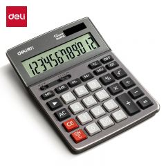 得力（deli） 计算器 桌面通用办公计算机 12位大屏幕 双电源 1671A 金属版面 双电源