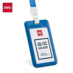 得力（deli） 64821  ABS竖式证件卡套问苍穹系列员工证公交卡套饭卡 单只装 深蓝64821 学生胸牌办公用品