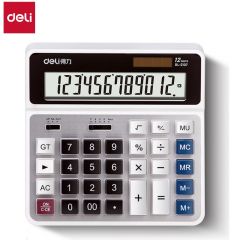 得力（deli） 2137桌面计算器(银色)(台)防锈金属面板