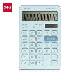 得力（deli）1548A桌面计算器蓝色双电源桌面办公用计算器 便携式塑胶按键