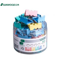 三木（SUNWOOD） 效率王系列24只41mm省力彩色长尾夹票夹2#大号金属燕尾夹文件夹P15-2