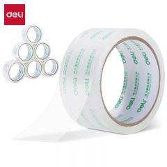得力（deli） 高品质高透明封箱胶带打包胶带 45mm*60y*50um 6卷/筒 办公用品 30173