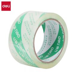 得力 30429水晶超透低噪音胶带48mm （卷）静音封箱胶带透明大号快递打包封口胶布胶纸大卷封箱胶带