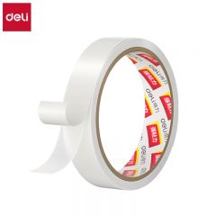 得力（deli） JL407棉纸双面胶带24mm*10y*80μm白强力固定文具办公用品学生用手工棉纸手撕薄透明高粘度