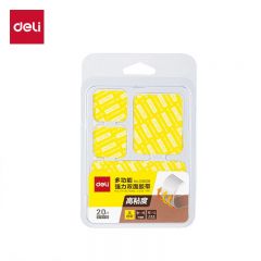 得力（deli）33608双面透明胶带（混装）(透明)(20片/包水洗可重复使用