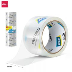 得力(deli)  高品质高透明封箱胶带打包胶带 60mm*50y*50um 6卷/筒 办公用品  30322