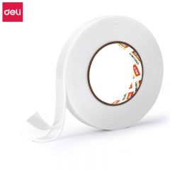 得力(deli)  强力高粘度EVA泡棉双面胶带 18mm*5y*2.5mm 办公用品 白色30411