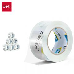 得力 胶带封箱胶带宽胶带透明封箱带 60mm*60y 六卷/筒 30323