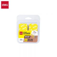 得力（deli） 33607强力纳米胶带无痕双面胶 28mm*28mm 墙面免钉海报贴春联贴 家用车用20片装 可重复使用