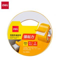 得力(deli)  强力双面布基胶带 黄色 45mm*20m*280μm 1卷装 30804