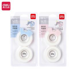 得力（deli） 强韧隐形胶带切割器套装 12mm*20y小胶带 开学必备学习用品 错题整理学生文具 白色透明2卷 30112