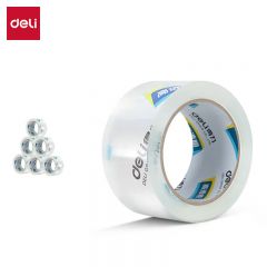 得力（deli） 胶带封箱胶带宽胶带透明封箱带 48mm*100y 6卷/筒 30205
