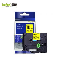 得印 标签机色带不干胶 18mmAZe-641黄底黑字适用兄弟brotherPT-D200等 个