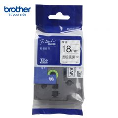 兄弟 标签机色带18mm透明底黑字TZe-141（支）
