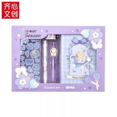齐心 MWT0011紫 迷你世界IP 手帐套装笔记本日记本文具礼盒套装贴纸生日礼物女孩