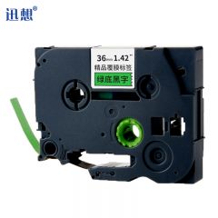 迅想 标签机色带36mm绿底黑字 WZe-761