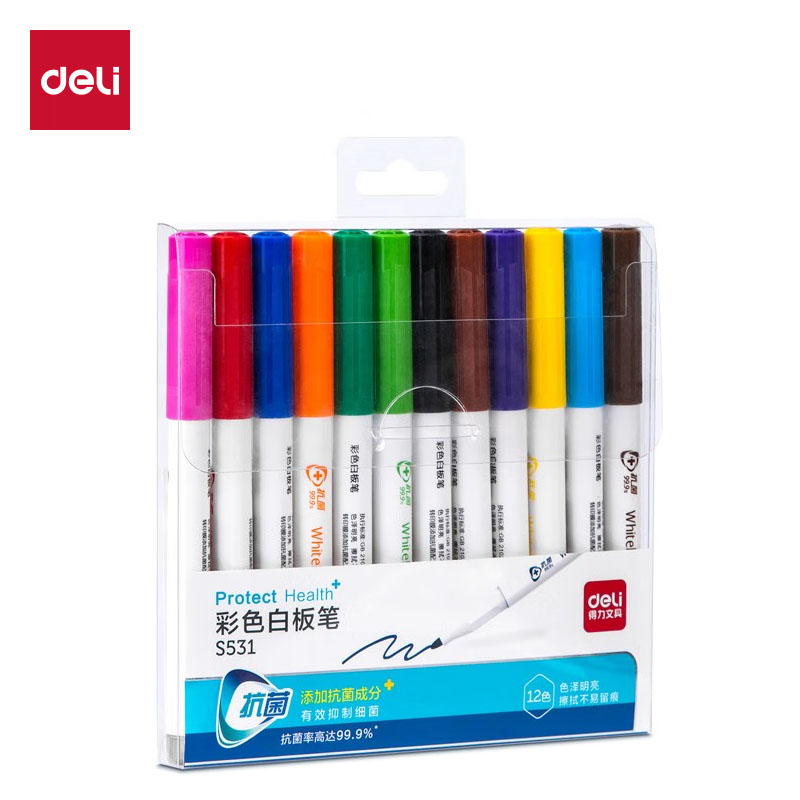 得力 彩色白板笔（混）S531  盒