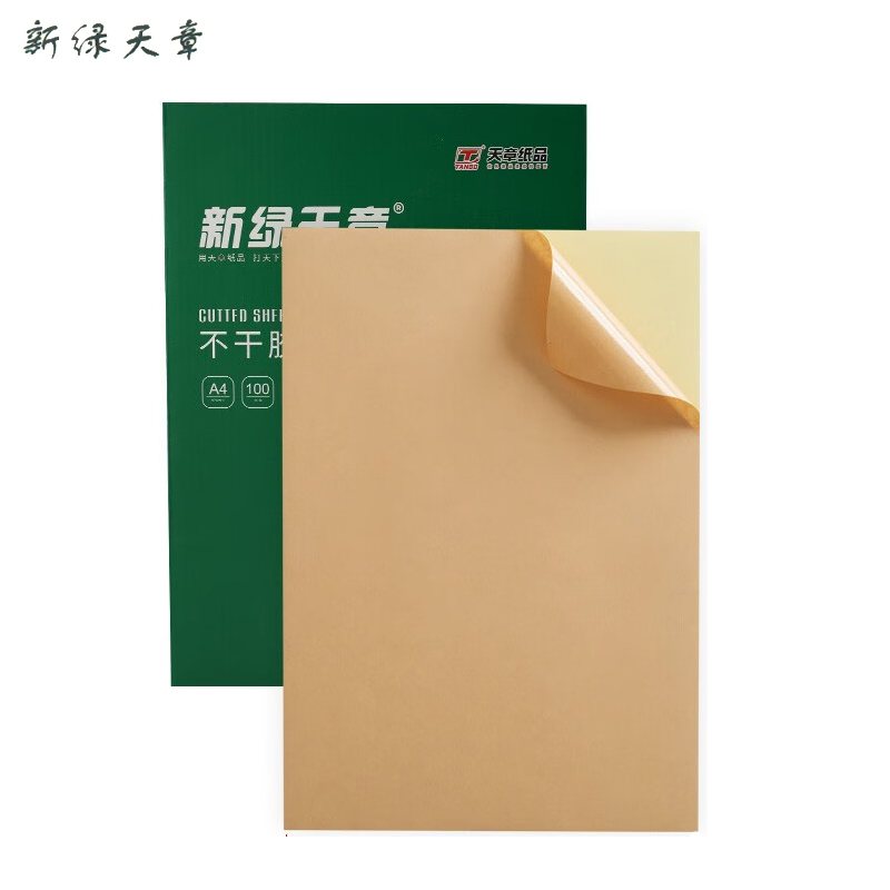新绿天章 标签纸 铜版纸 A4黄牛皮纸100张 P3122 盒