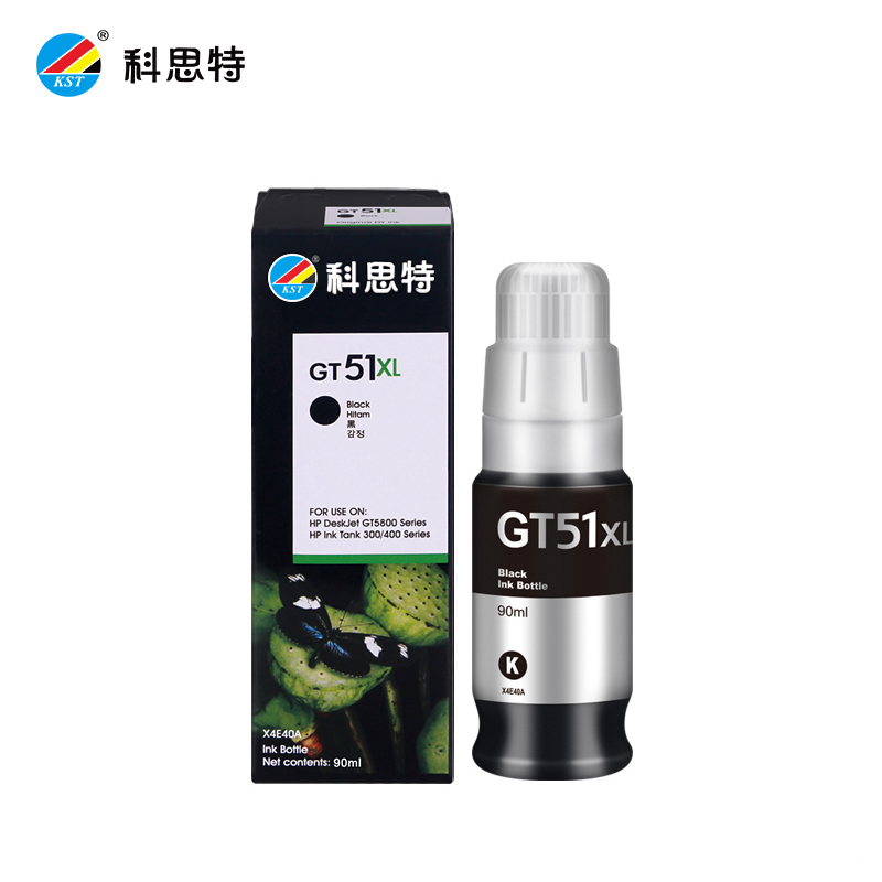 科思特 GT51墨水 适用惠普打印机 310 410 518 519等黑色BK（5000页）
