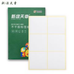 新绿天章 标签纸 铜版纸 A4不干胶哑面黄底6枚/张80张 P2072 盒