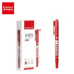 齐心 勾线笔 MK833红色 12支/盒