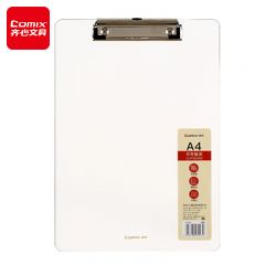 齐心 A7644 A4书写板夹 金属强力夹塑料文件夹 多功能写字垫板 办公用品 透明  个