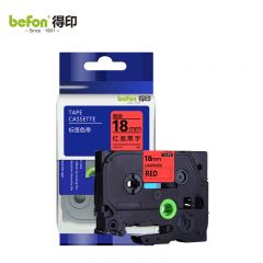 得印 标签机色带不干胶 18mm AZe-441红底黑字适用兄弟brotherPT-D200等 个