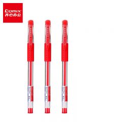 齐心 GP6600 经典子弹头办公中性笔/水笔/签字笔 0.5mm 红色  12支/盒