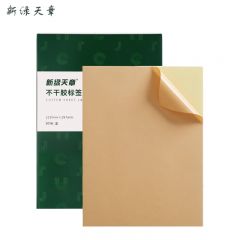 新绿天章 铜版纸 A4黄牛皮纸不干胶80张/P3767 盒