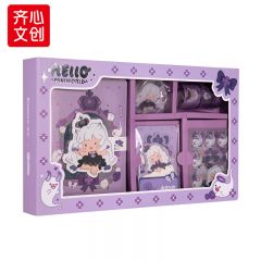 齐心 MWCT0018 迷你世界IP联名魔镜手帐本笔记本 文具礼盒套装贴纸 96张36K紫/套