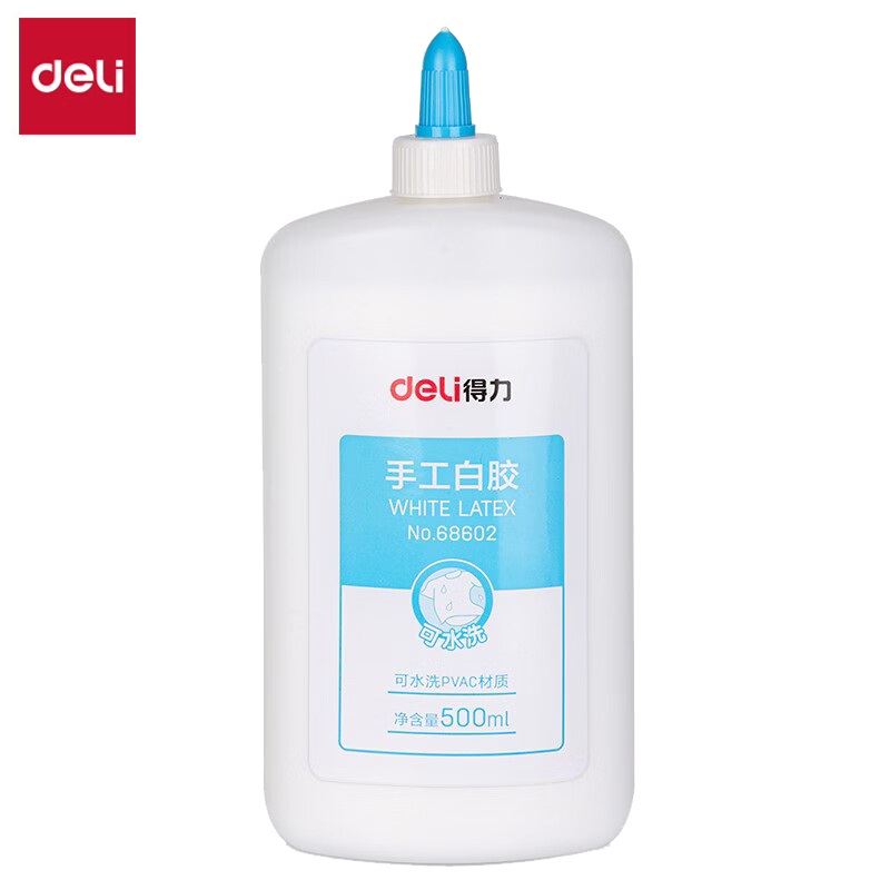 得力 手工白胶水500ml 68602 瓶