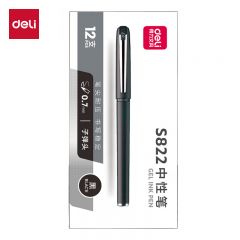 得力 签字笔 0.7mm黑色 S822 12支/盒