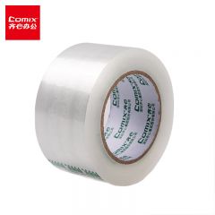 齐心 JP5520-6 封箱胶带 透明 6 个/筒