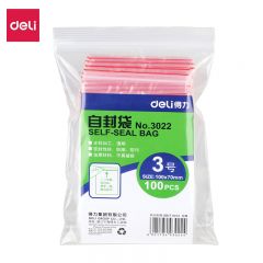 得力 自封袋 三号袋(95mm*70mm)  3022  包
