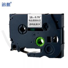 迅想 标签机色带18mm透明底黑字 WZe-141/个
