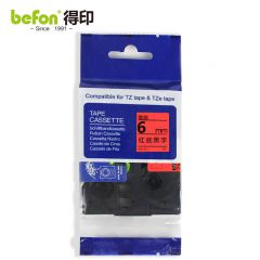 得印 标签机色带不干胶兄弟标签纸色带6mm AZe-411红底黑字6118044  个