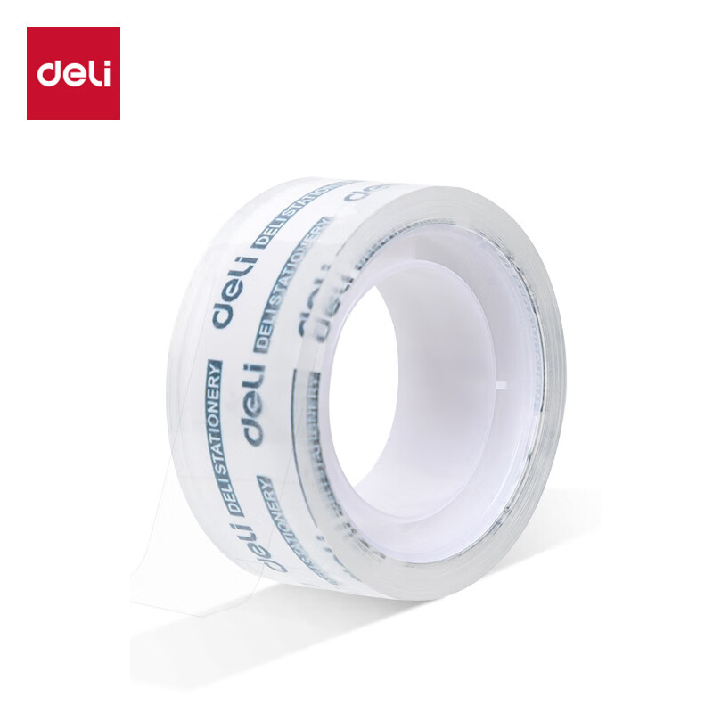 得力 JD775 强韧高透明学生文具胶带 18mm*14y(12.8m/卷) 8卷/筒
