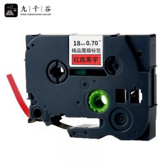 九千谷 标签机色带18mm WZe-441红底黑字